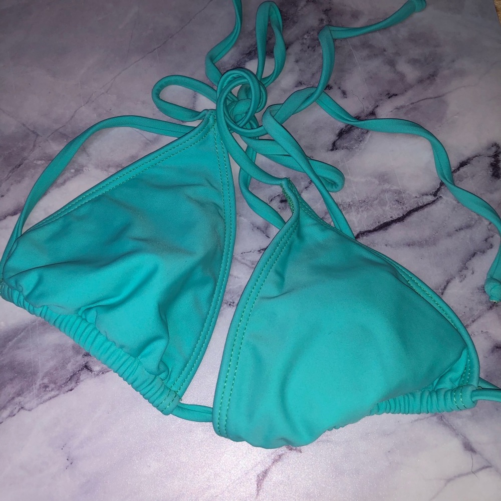 Tiffany Teal Triangle Bikini Top